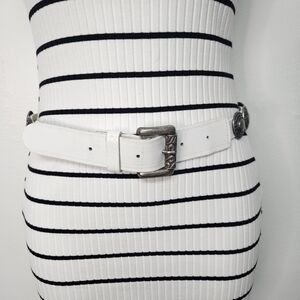 The Limited White Belt with Silver Accents